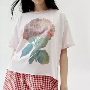 Project Social T x Urban Outfitters White Floral Graphic Tee